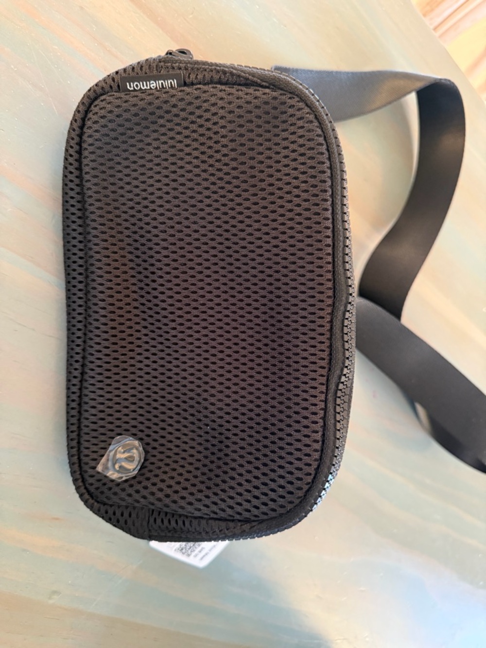 NWT Lululemon Everywhere Belt Bag In Black Knit Mesh Accessory